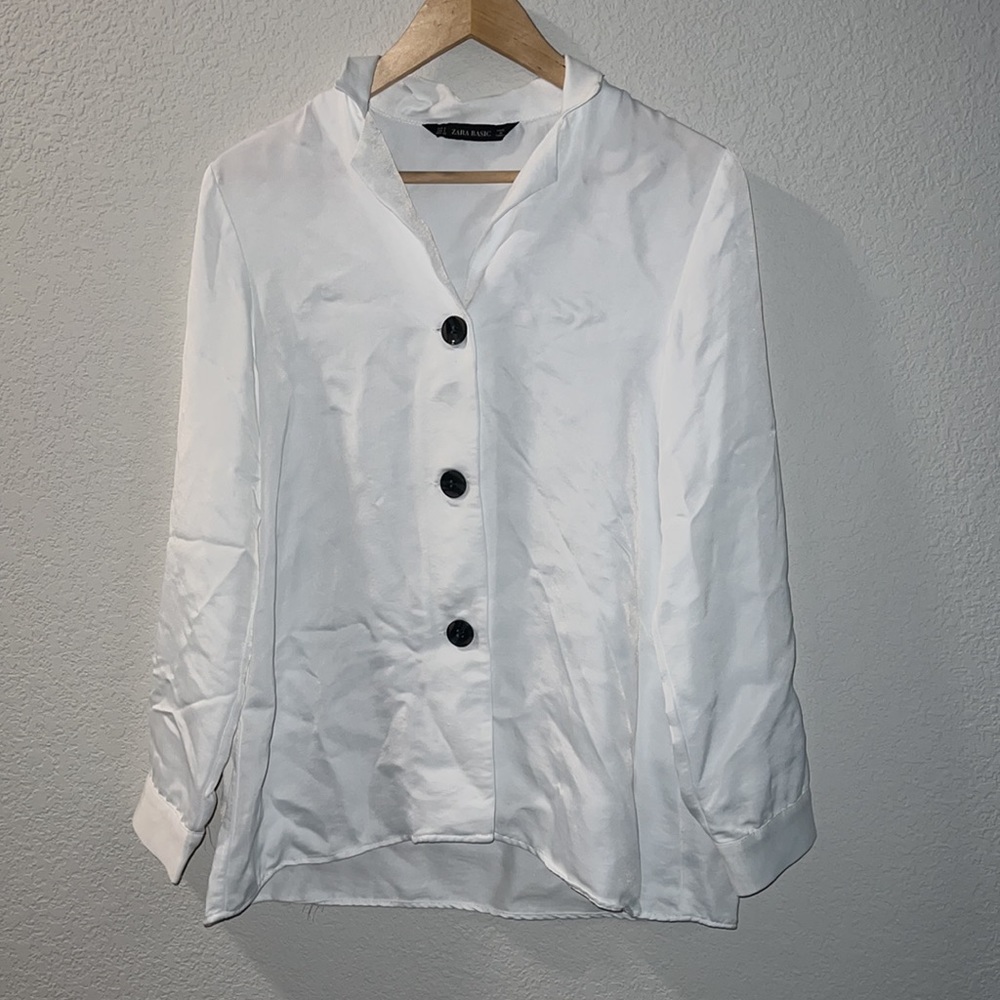 Zara Basic Front Button Blouse - image 1